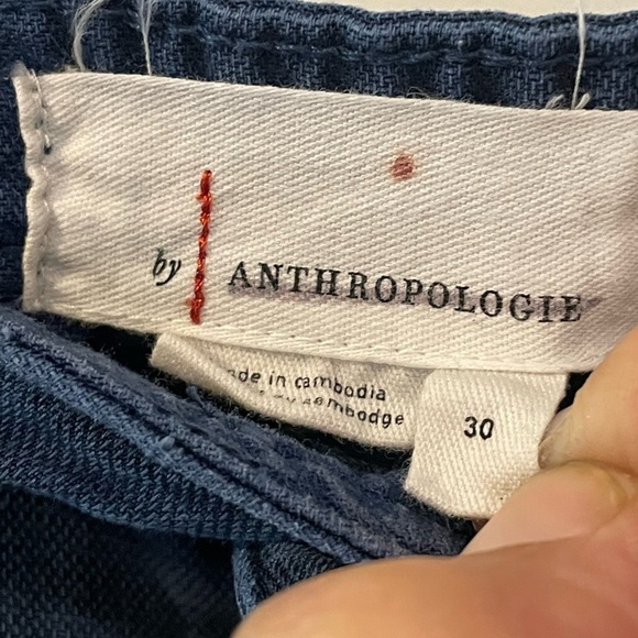 Anthropologie Audra Linen Blend Cropped Utility Pants in Blue Size 30 - Picture 4 of 8